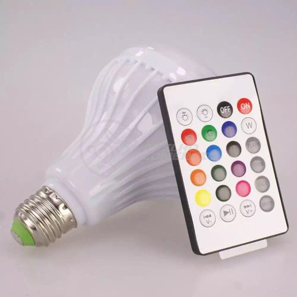 Lâmpada Led 12W E27 Rgb Colorida Com Caixa De Som Bluetooth