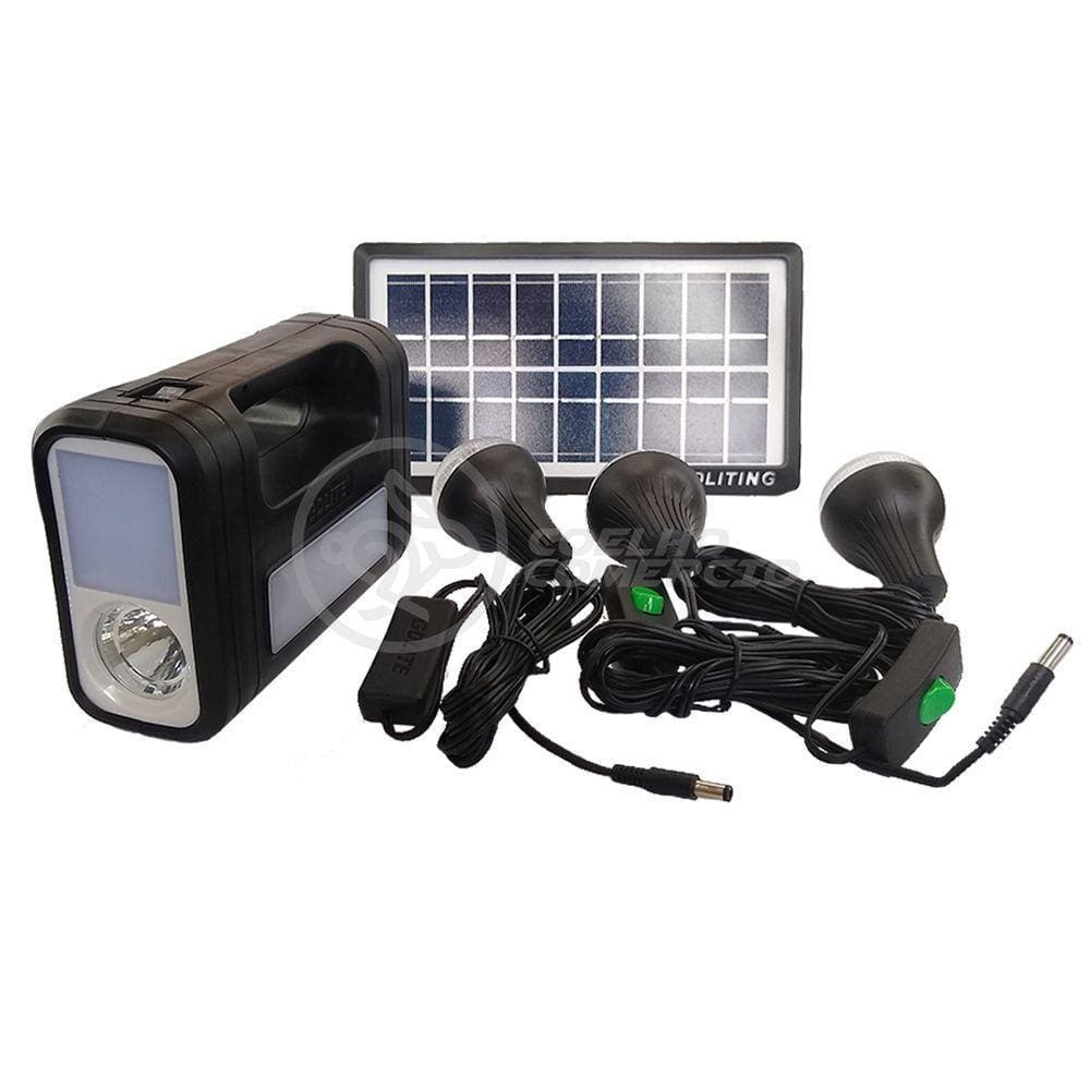 Kit Lanterna Placa Solar Carregador Portatil Emergência