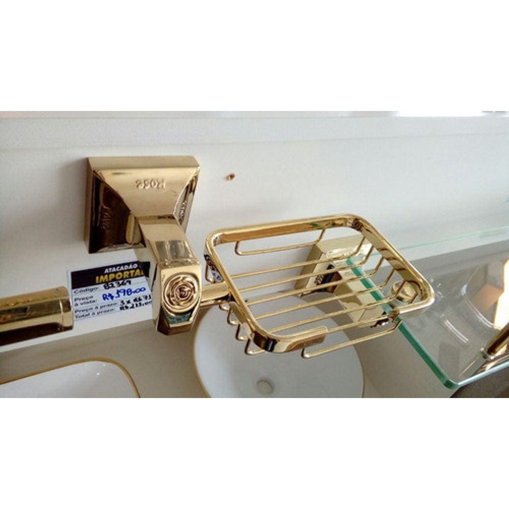 Saboneteira em Metal Dourado