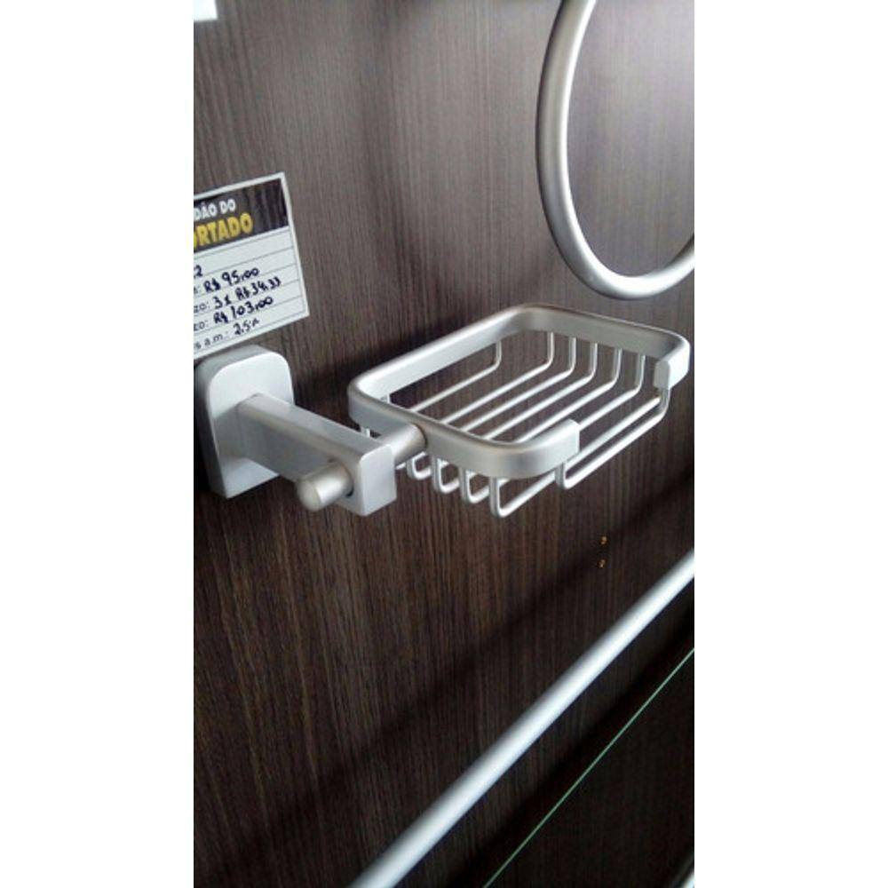 Porta Sabonete Cromado Silver De  Metal