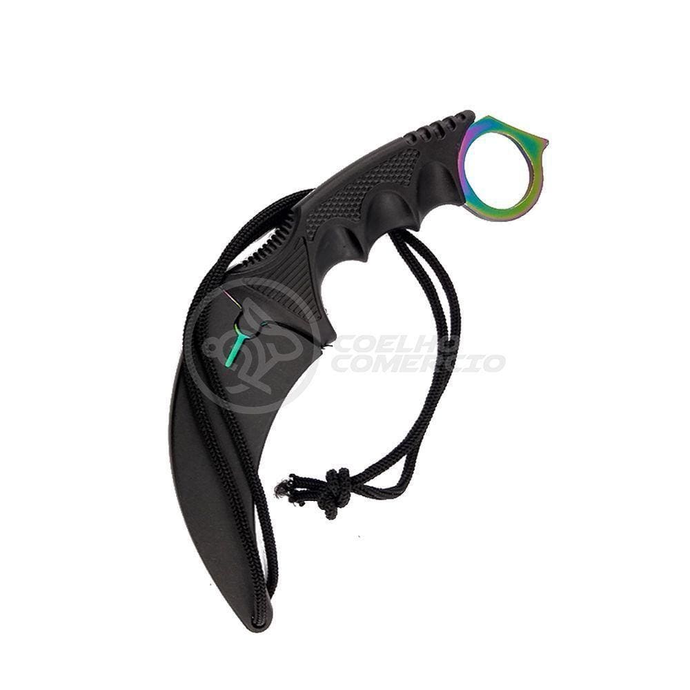 Knife Rainbow Karambit Com Fio Manobras Arco Iris Inox