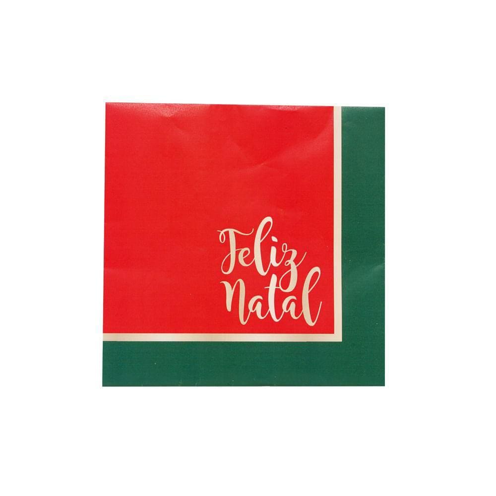 Guardanapo Feliz Natal Verde Vermelho 20 Fls 32cm 1924325