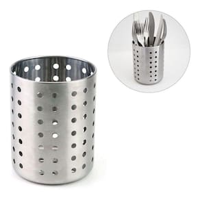 Escorredor De Talheres Redondo Louça Porta Talher Aço Inox
