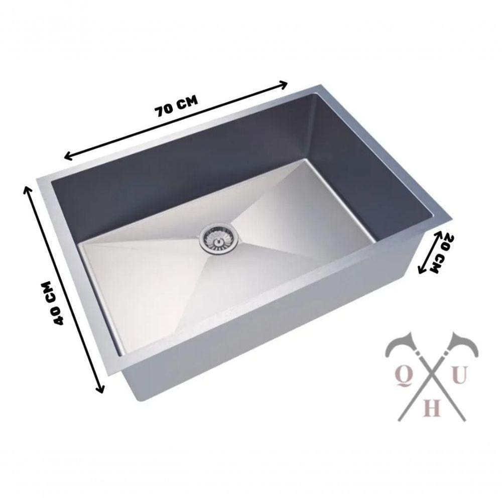 Cuba De Inox Elegante Pia Embutida Retangular Reta Luxo