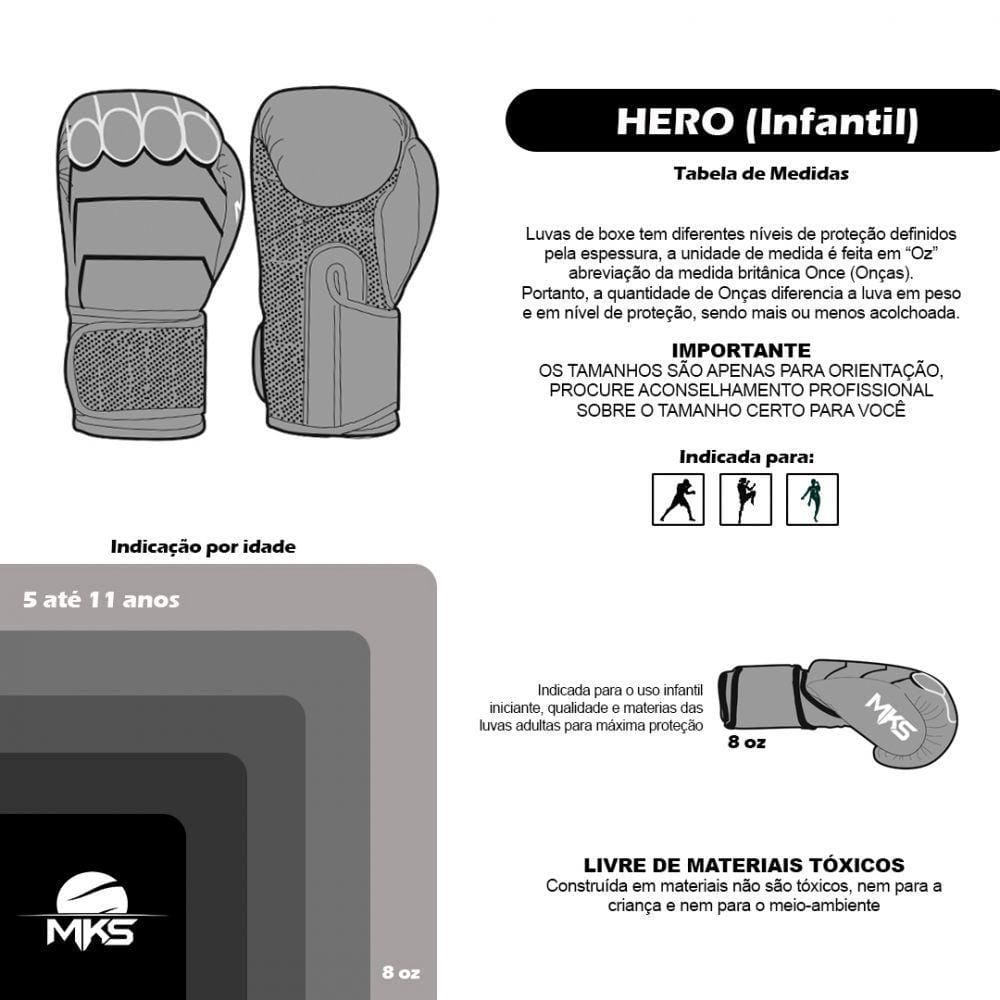Luva De Boxe Infantil Mks Combat Hero 8 Oz