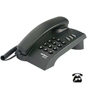 Telefone Pleno Preto C/ Chave Funções Flash Redial Mute Opçã