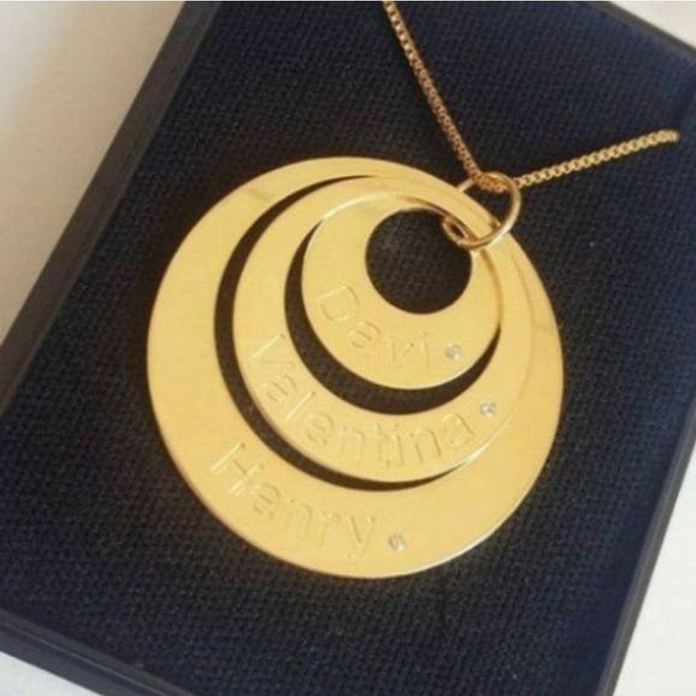 Gargantilha Argolas Personalizadas Banhado A Ouro