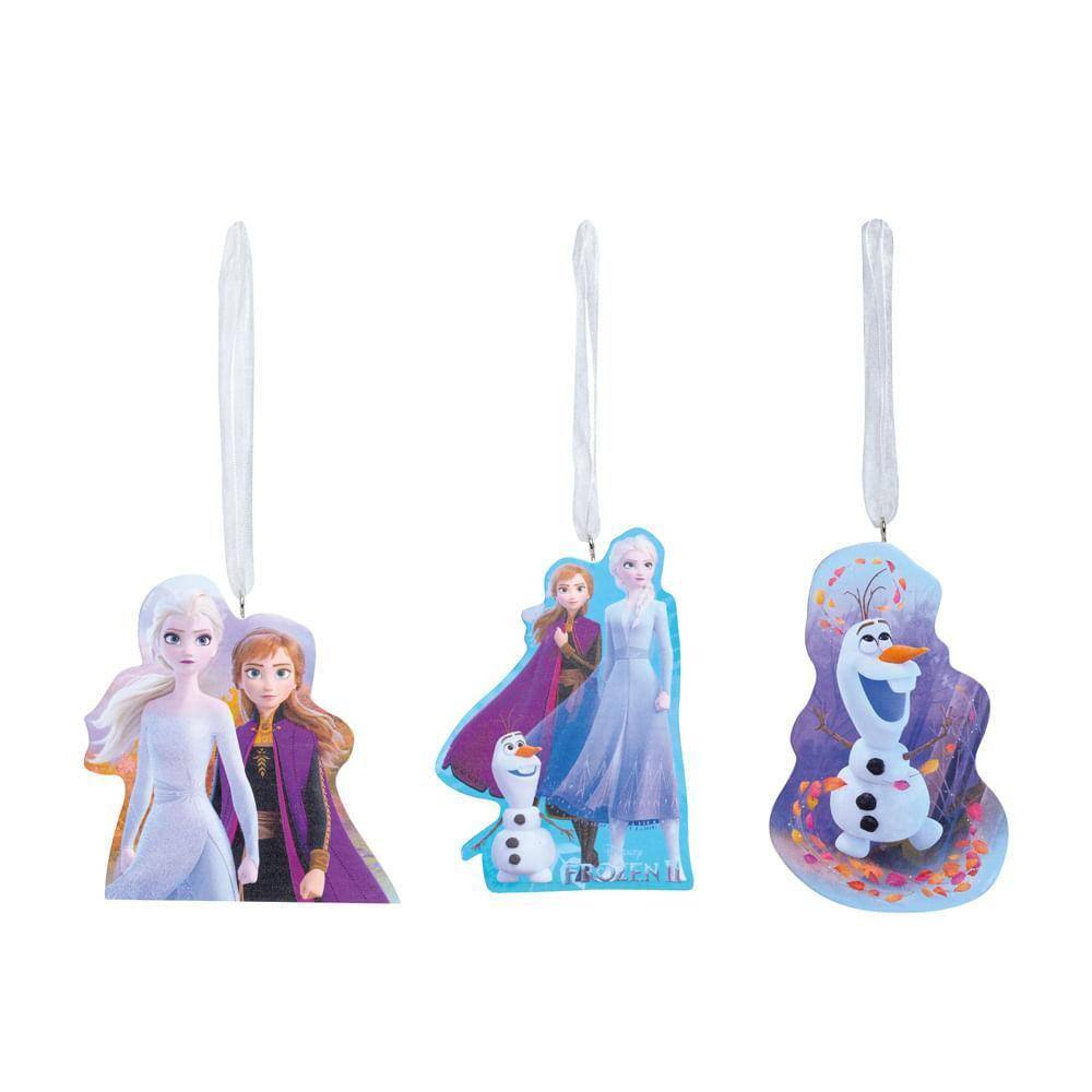 Enfeite Natal Pendurar Frozen 2 10x10x1cm C/3 1921651