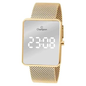 Relogio Champion Feminino Digital Led Dourado CH40080B