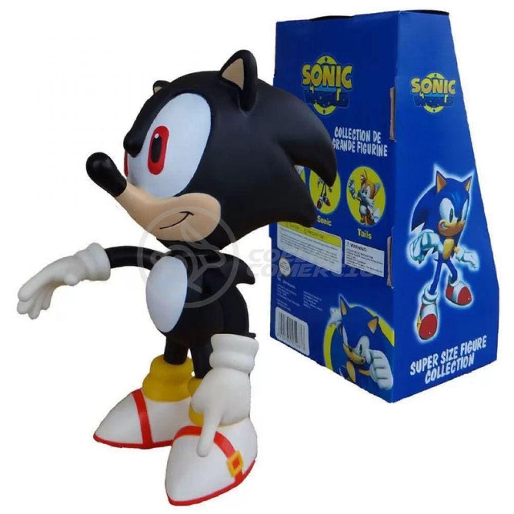 Boneco Action Figure Sonic Preto Articulado 23cm