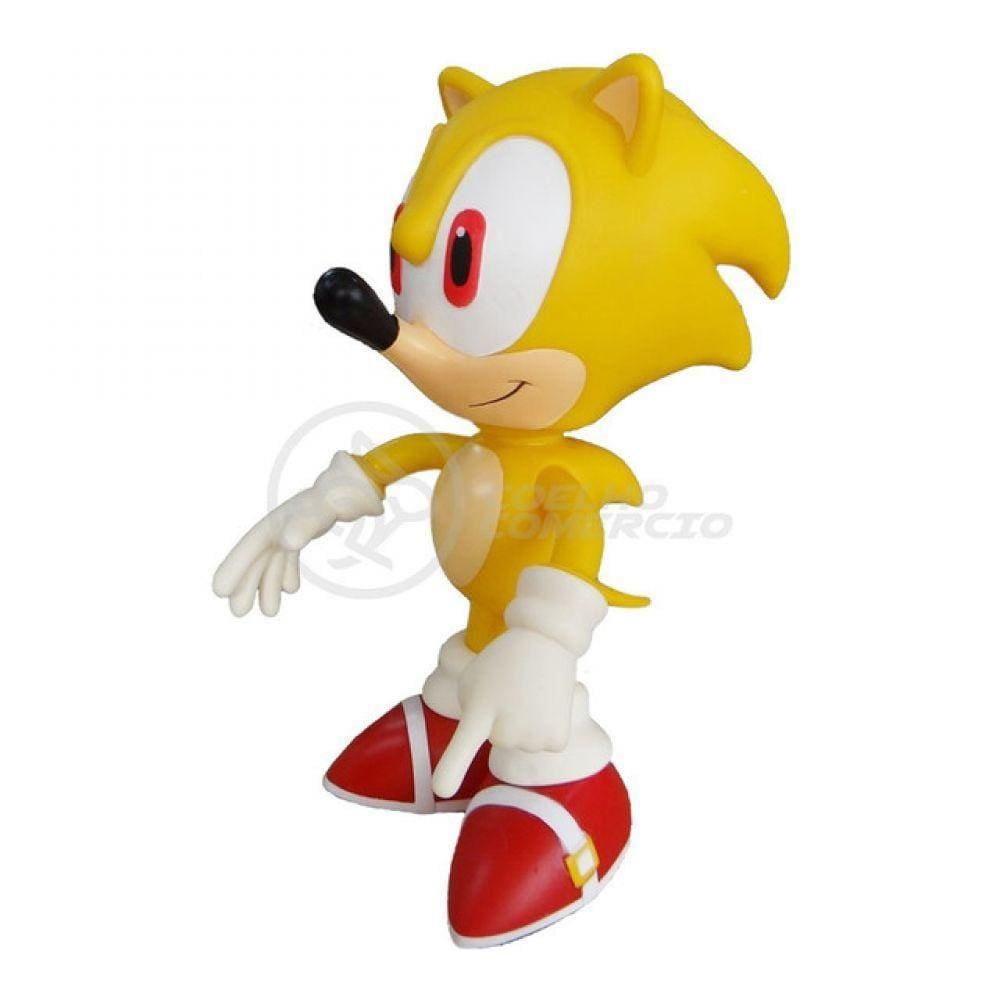 Boneco Action Figure Sonic Amarelo Articulado 23cm