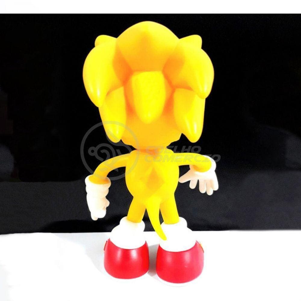 Boneco Action Figure Sonic Amarelo Articulado 23cm
