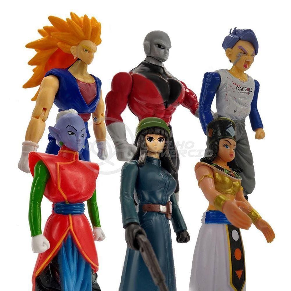 Kit 6 Bonecos Dragon Ball Vegetto Jiren Trunks Kaioshin