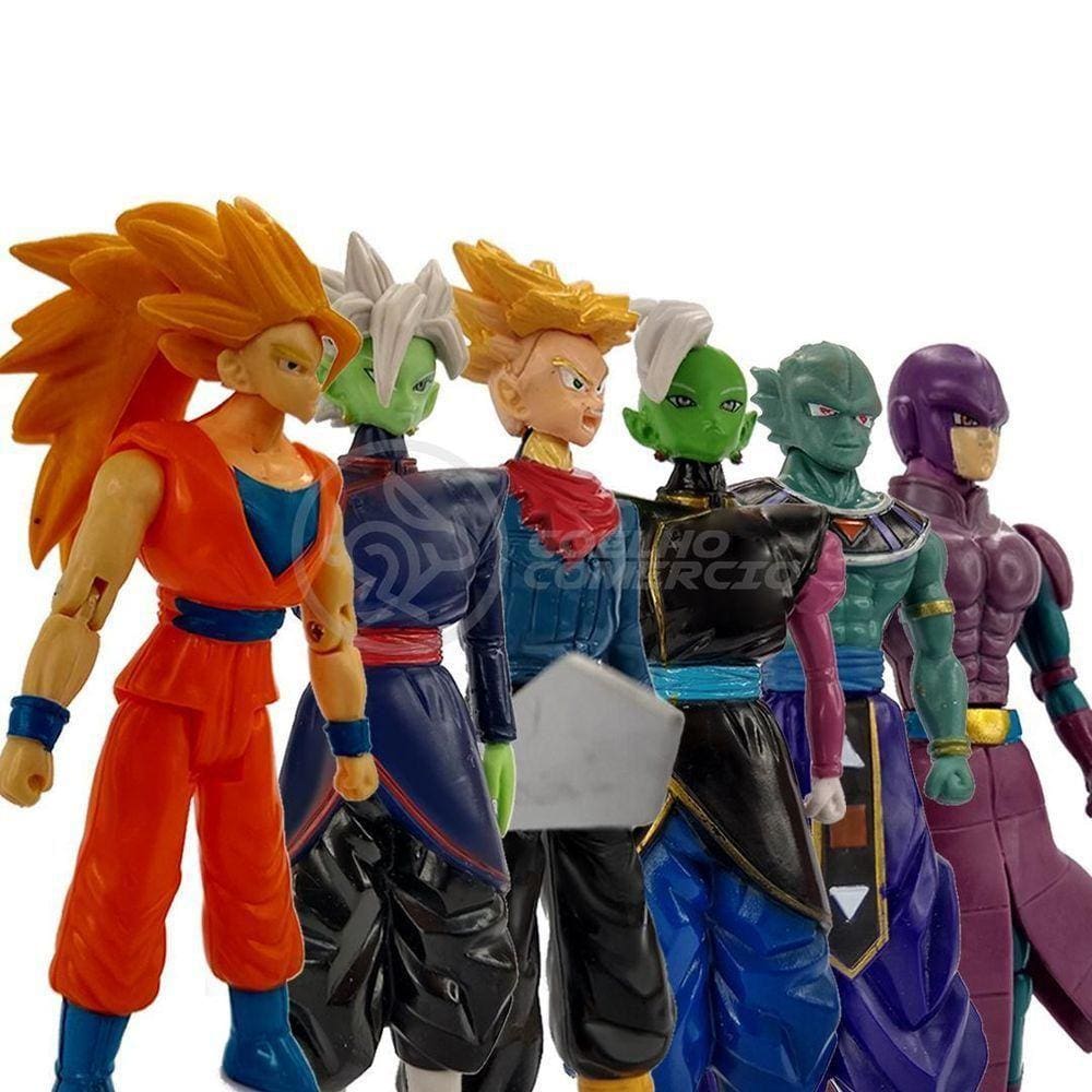 Kit 6 Bonecos Dragon Ball Super Goku Ssj3, Zamasu