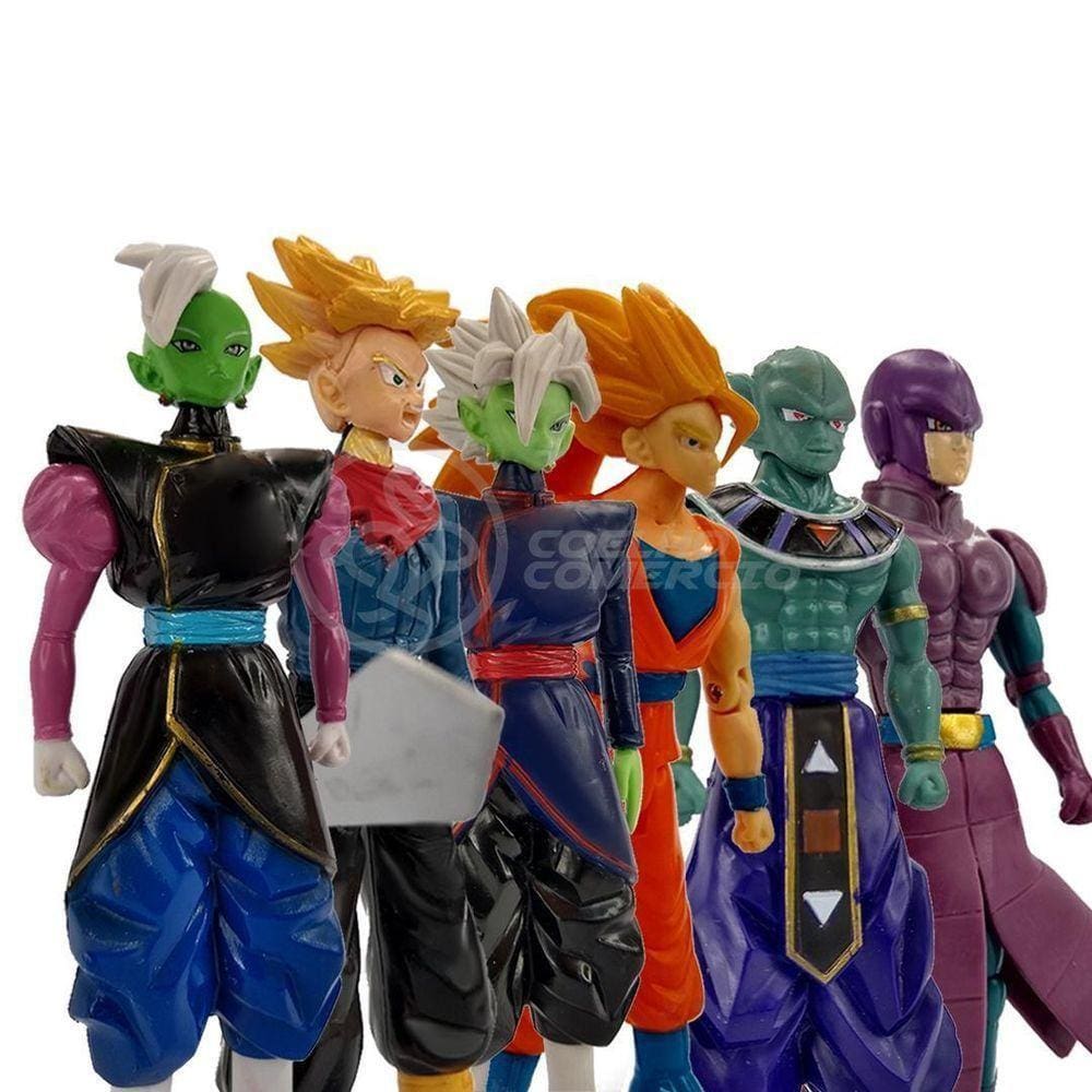Kit 6 Bonecos Dragon Ball Super Goku Ssj3, Zamasu
