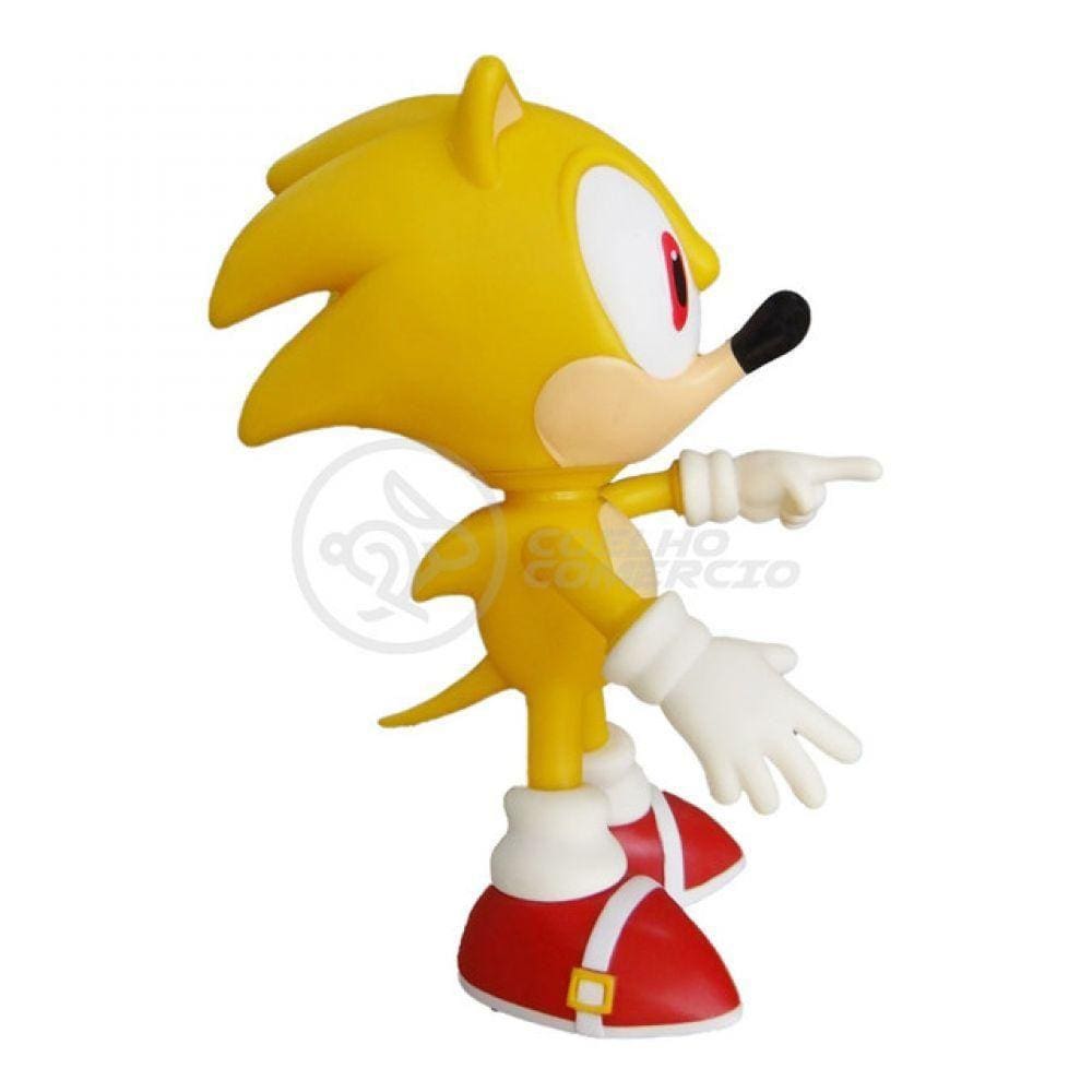 Boneco Action Figure Sonic Amarelo Articulado 23cm