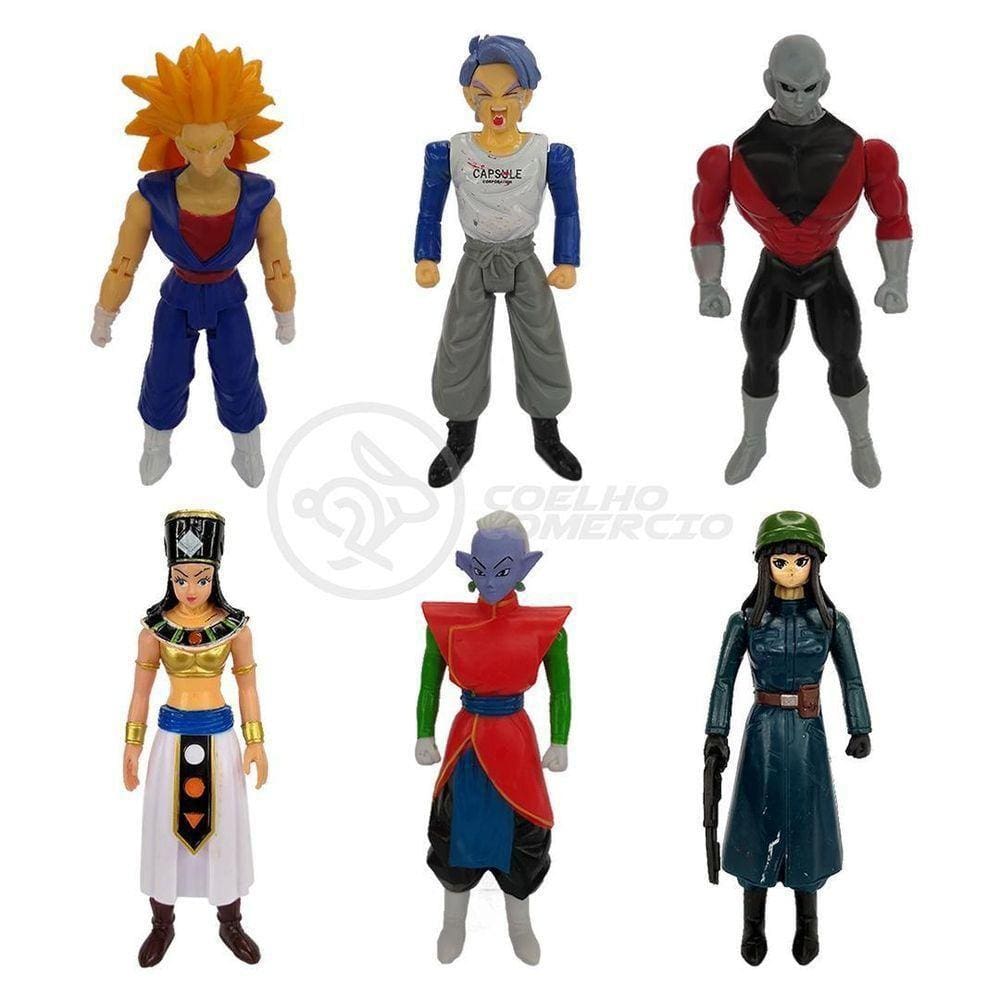 Kit 6 Bonecos Dragon Ball Vegetto Jiren Trunks Kaioshin