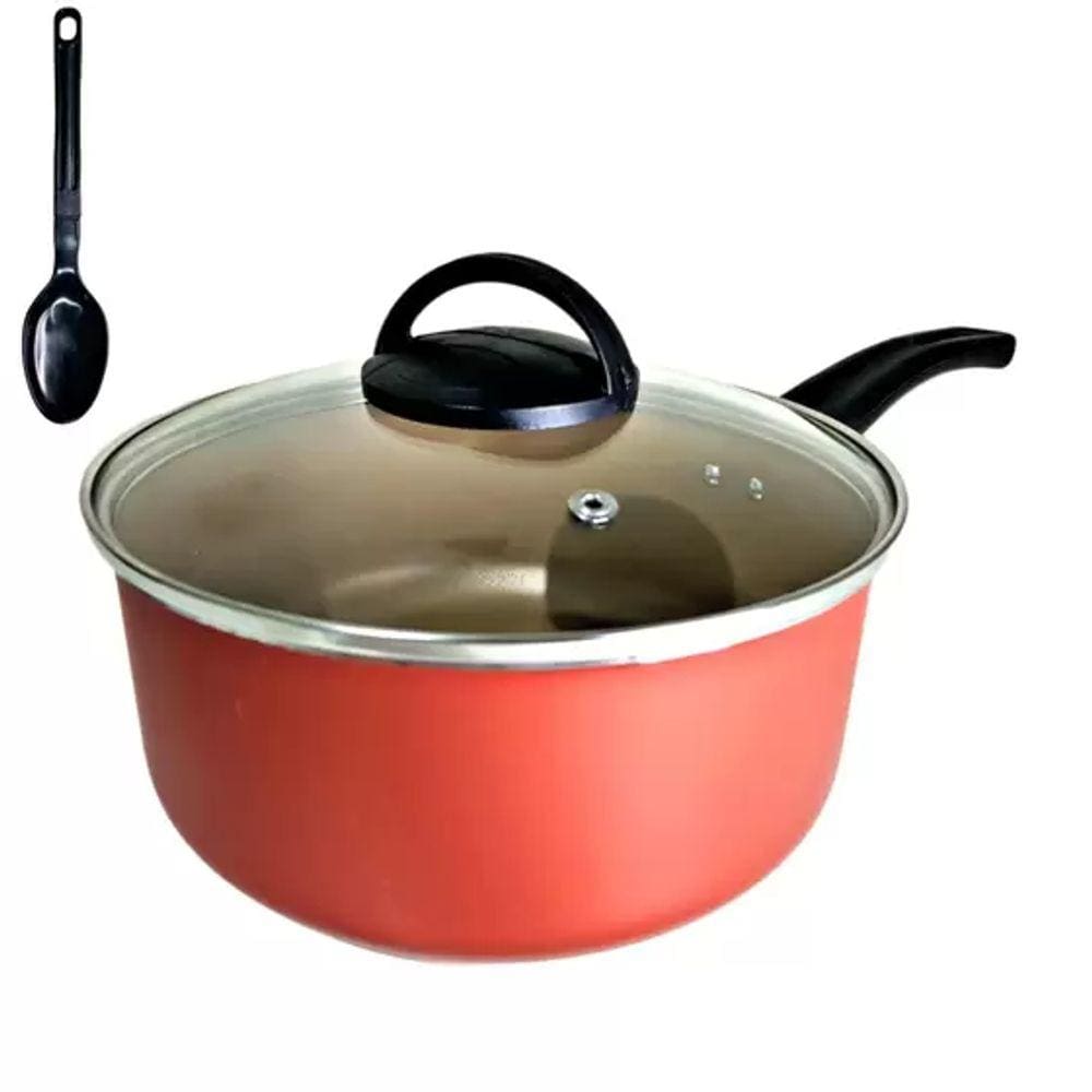 Caçarola Panela 20cm Antiaderente + Colher Nylon