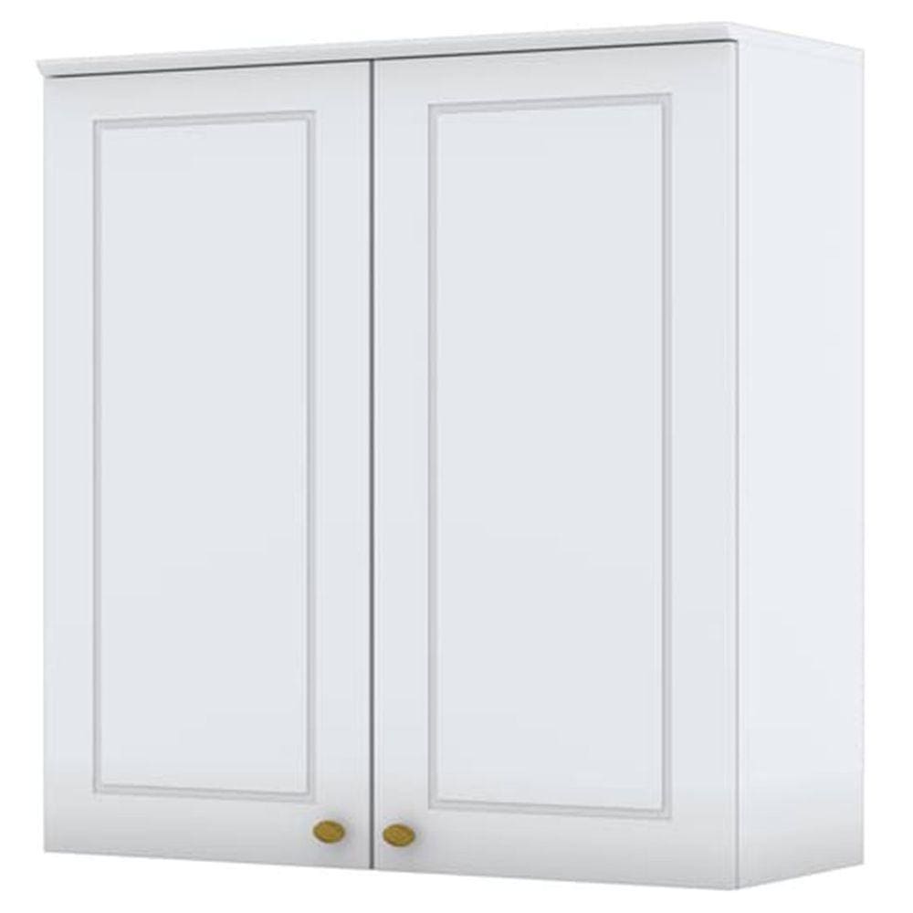 Armário Aéreo Cozinha Nova York 2 Portas 2 Prateleiras Branco Hp - Henn