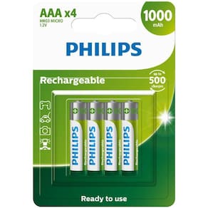 Pilha Recarregável Aaa 1000Mah Blister Com 4 Unidades R03B4R