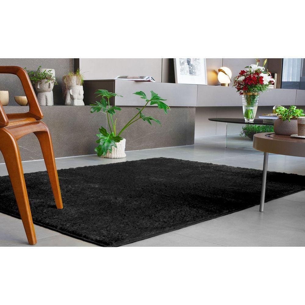 Tapete Antiderrapante Silky Light 1,00x 1,50 Preto