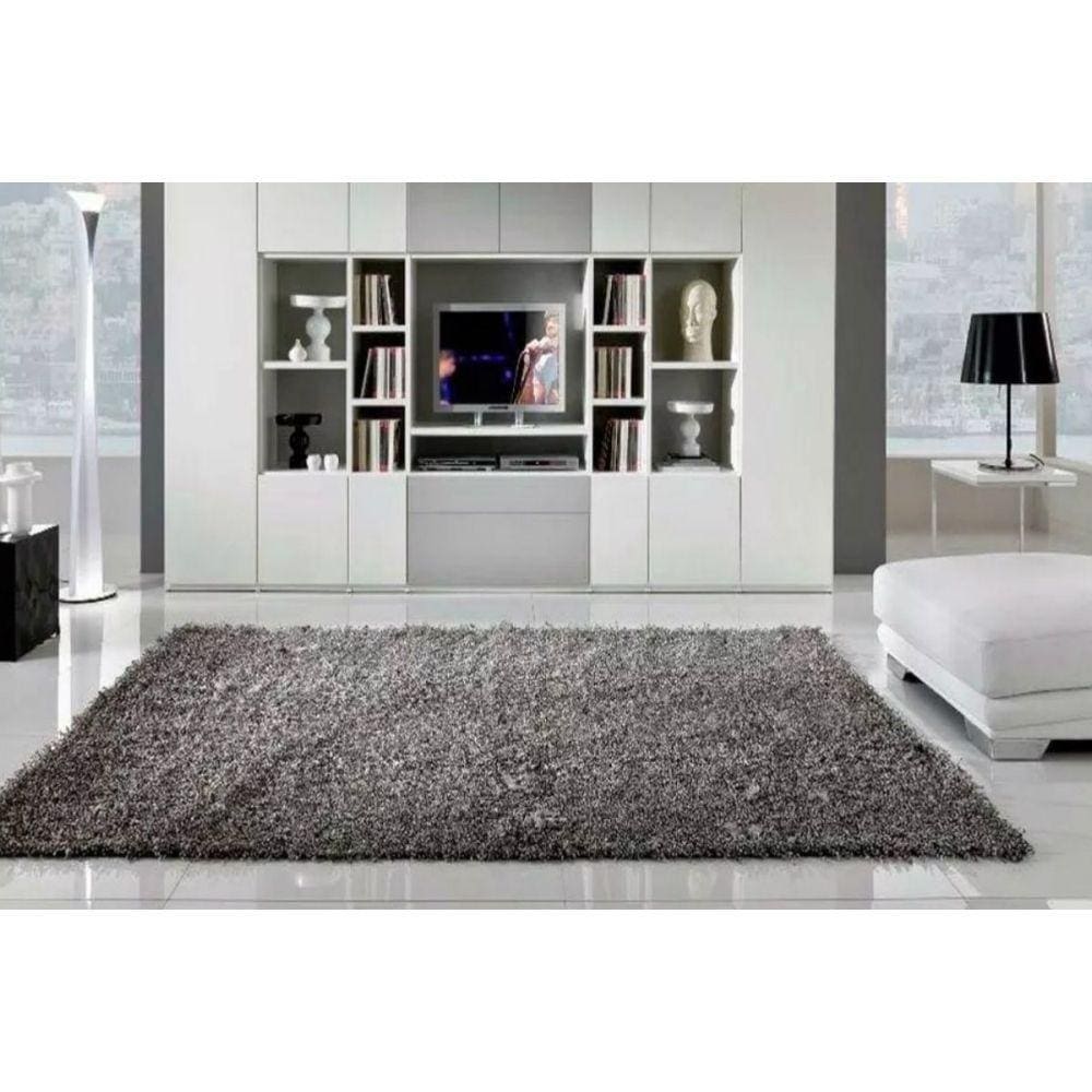 Tapete Sala Shaggy Macio 1,00 X 1,50 M Antiderrapante Flocos