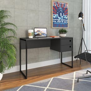 Escrivainha 120cm 2 Gavetas P1012 Placa e Ponto Grafite