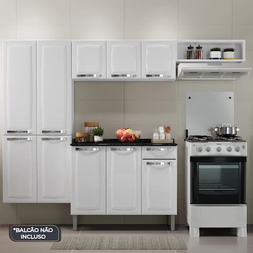 imagem-Armário de Cozinha Compacta Itatiaia de Aço 7 Portas Branco 