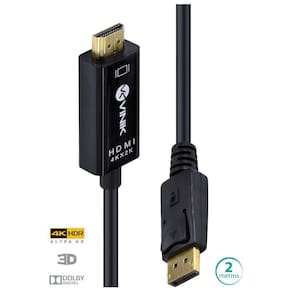 Cabo Displayport 1.3 Para Hdmi 2.0 4K 30Hz Ultra Hd 2 Metros