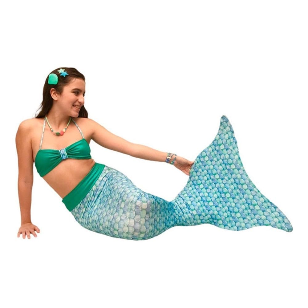 Cauda de Sereia Completa para Nadar + Nadadeira Concha Roxa