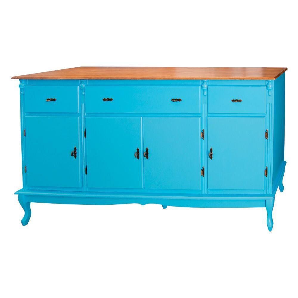 Buffet Balcão Antique Com 4 Portas e 3 Gavetas 804 Azul