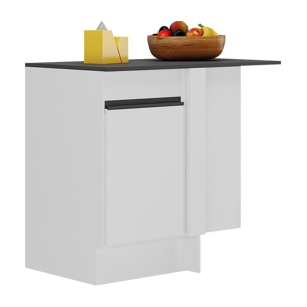 Balcão Cozinha De Canto 1 Porta Mp2120.964 Branco/preto