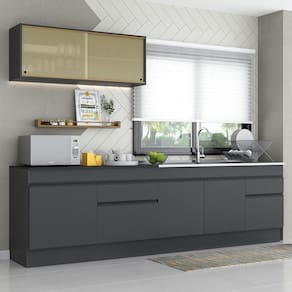 Armário De Cozinha Compacta Com Rodapé Mp2112.895 Preto
