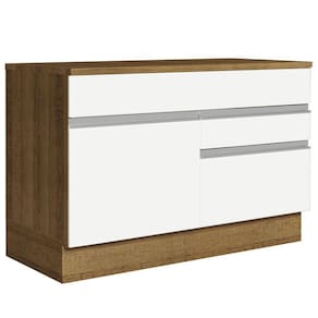 Balcão Gabinete De Pia 120 X 60 Cm 1 Porta 2 Gavetas Rustic