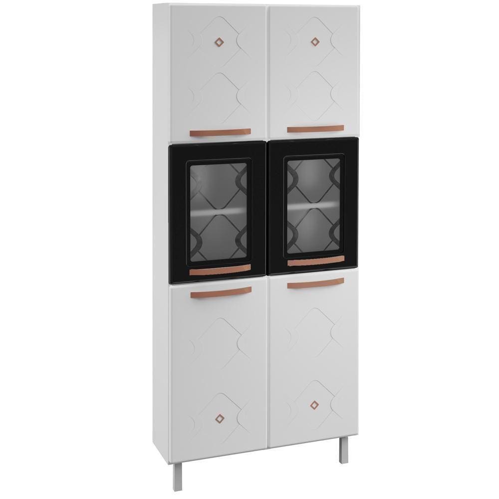 Armário Paneleiro Aço Telasul Mirage New Com Vidro Bco/pto