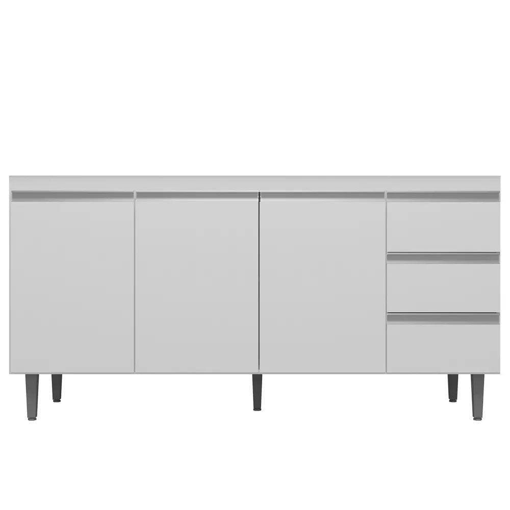 Balcão Gabinete De Pia 150Cm 3 Portas 3 Gavetas Branco