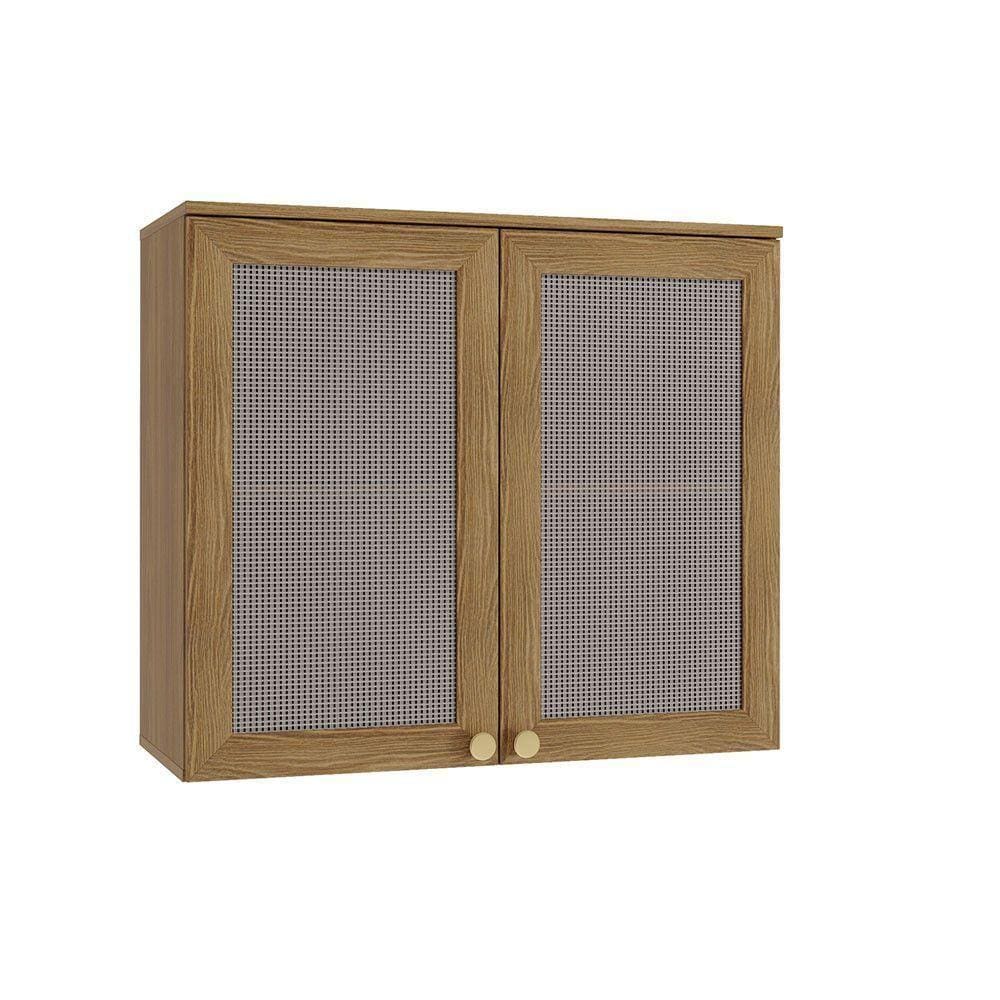 Armário Aéreo 80cm 2 Portas Com Tela Kappesberg Nogueira