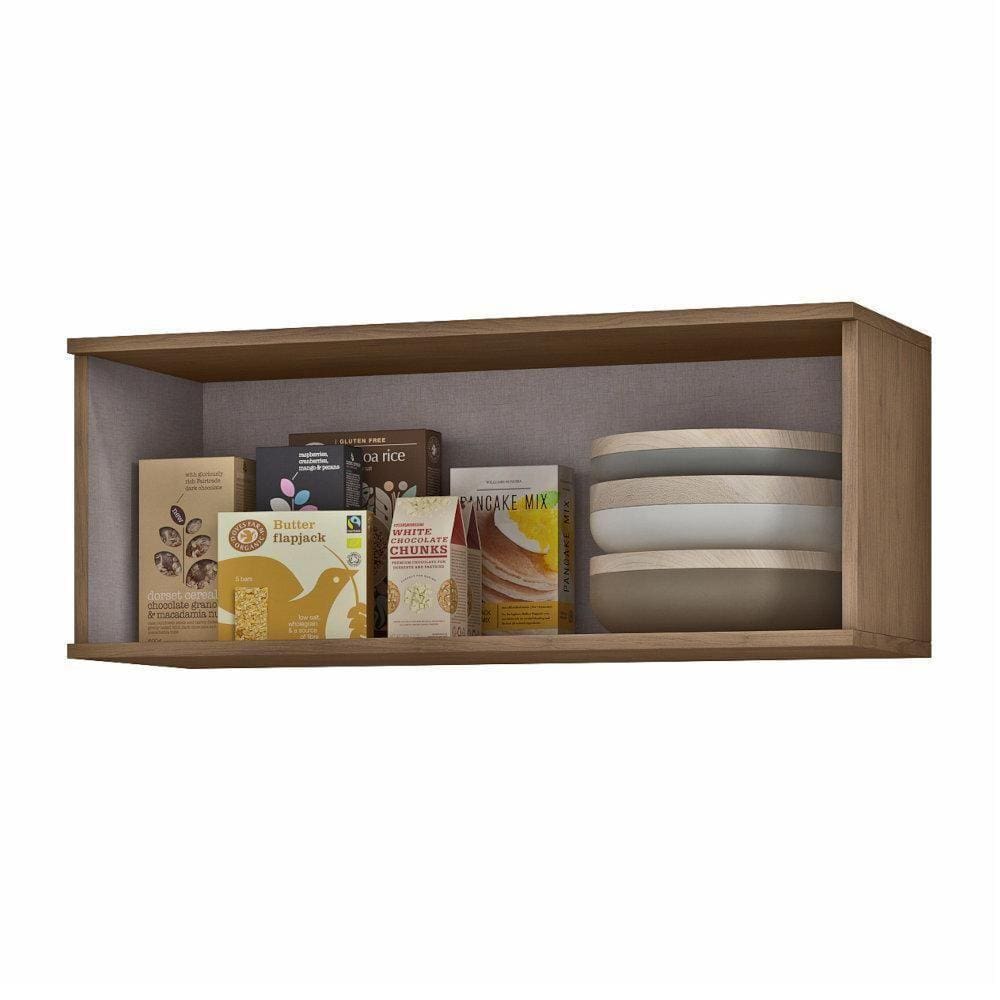 Armário Aéreo 80cm 1 Porta Visão Móveis Vicenza - Marrom