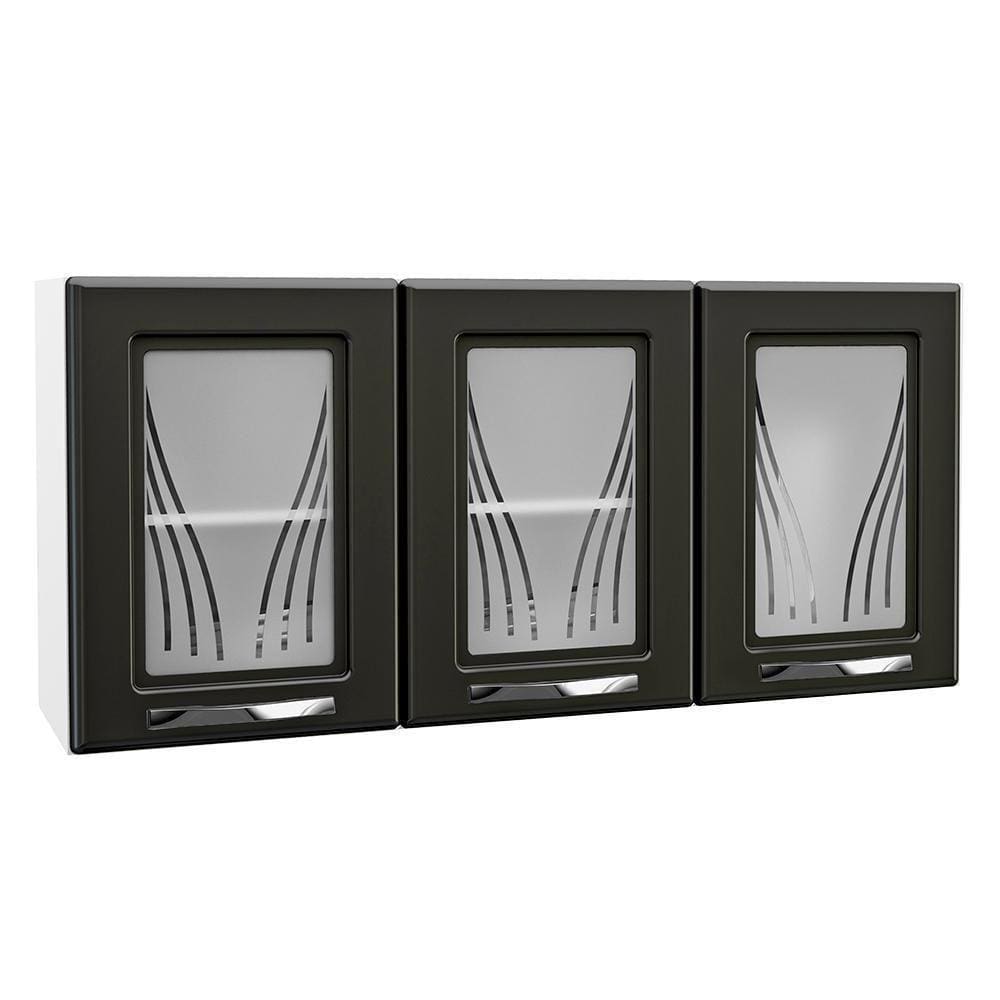 Armário De Cozinha Aéreo Triplo Telasul Star New Branco/pto