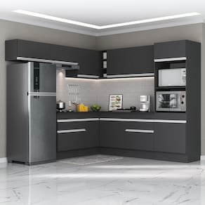 Armário De Cozinha Completa De Canto Preto/branco