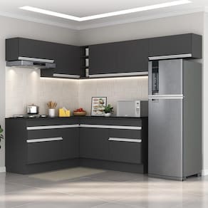 Armário De Cozinha Completa De Canto Preto/branco