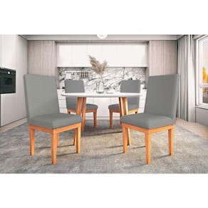 Kit 4 Cadeiras Reforçada Sala De Jantar Cozinha Luxo Grafite