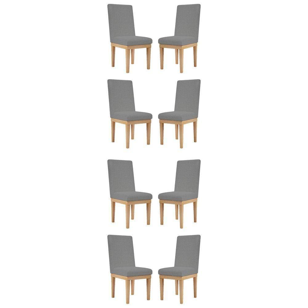 Kit 8 Cadeiras De Jantar Reforçadas Estofadas Luxo Grafite
