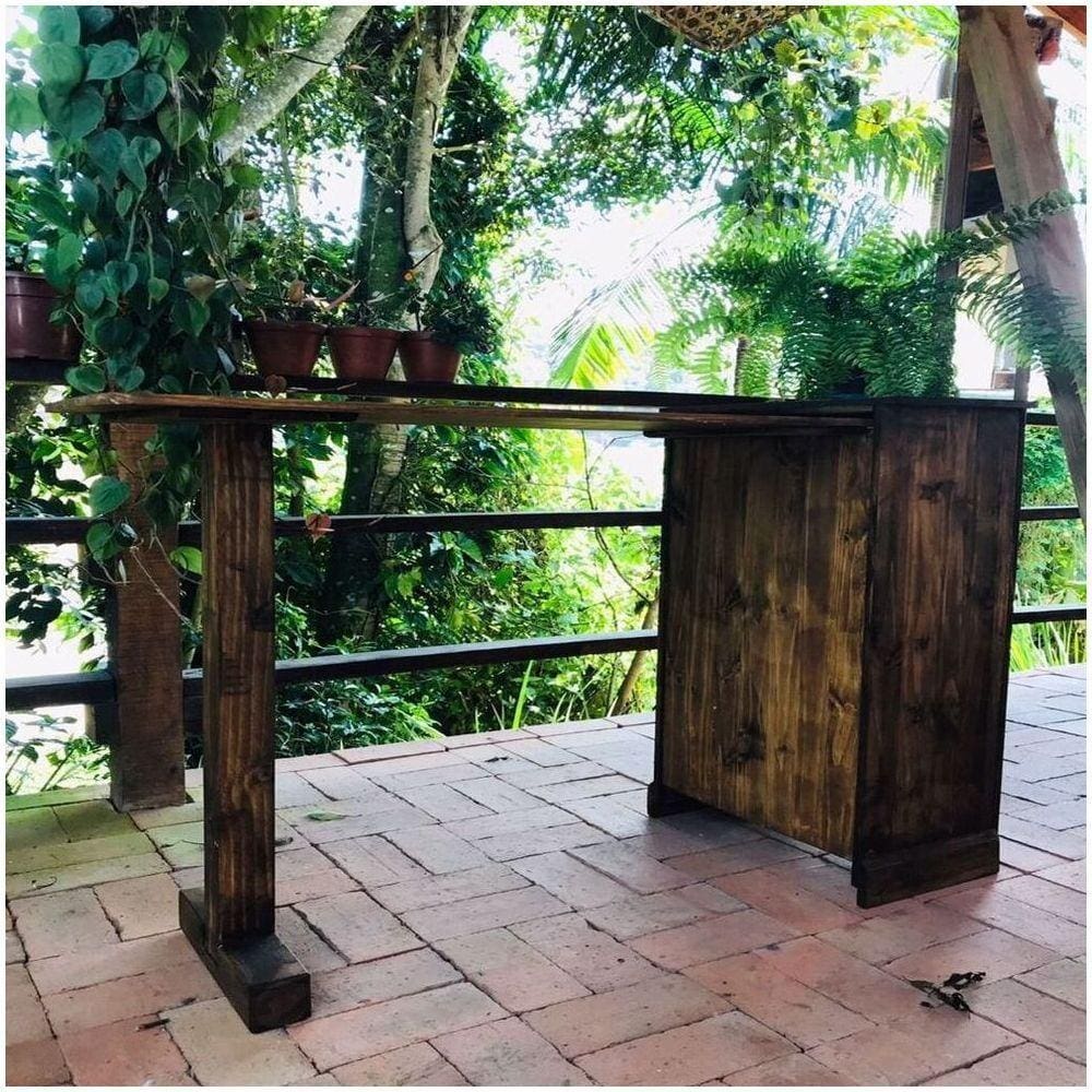 Balcão Com Bancada De Madeira Maciça Móveis Arpus