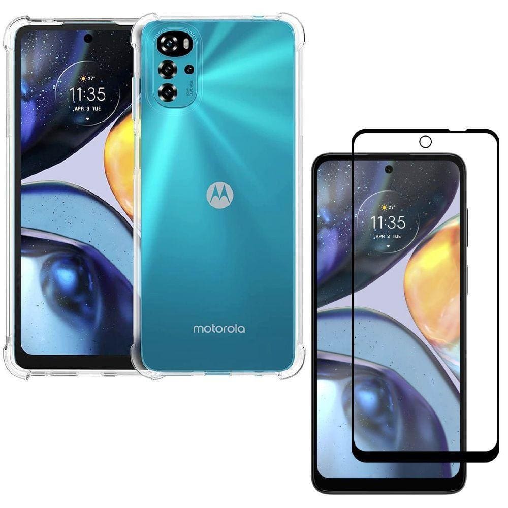Capa Capinha Moto G22 + Película De Vidro 3D Blindada