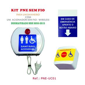 Alarme Audiovisual Pne Emergência UC01 Sem Fio