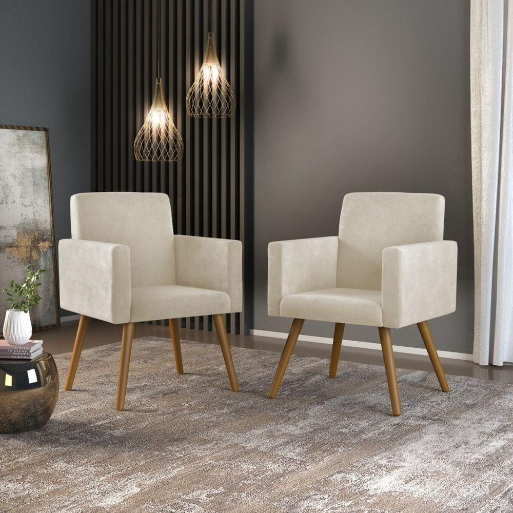 Kit 02 Poltrona Star Ina Confortavel Theo Bege