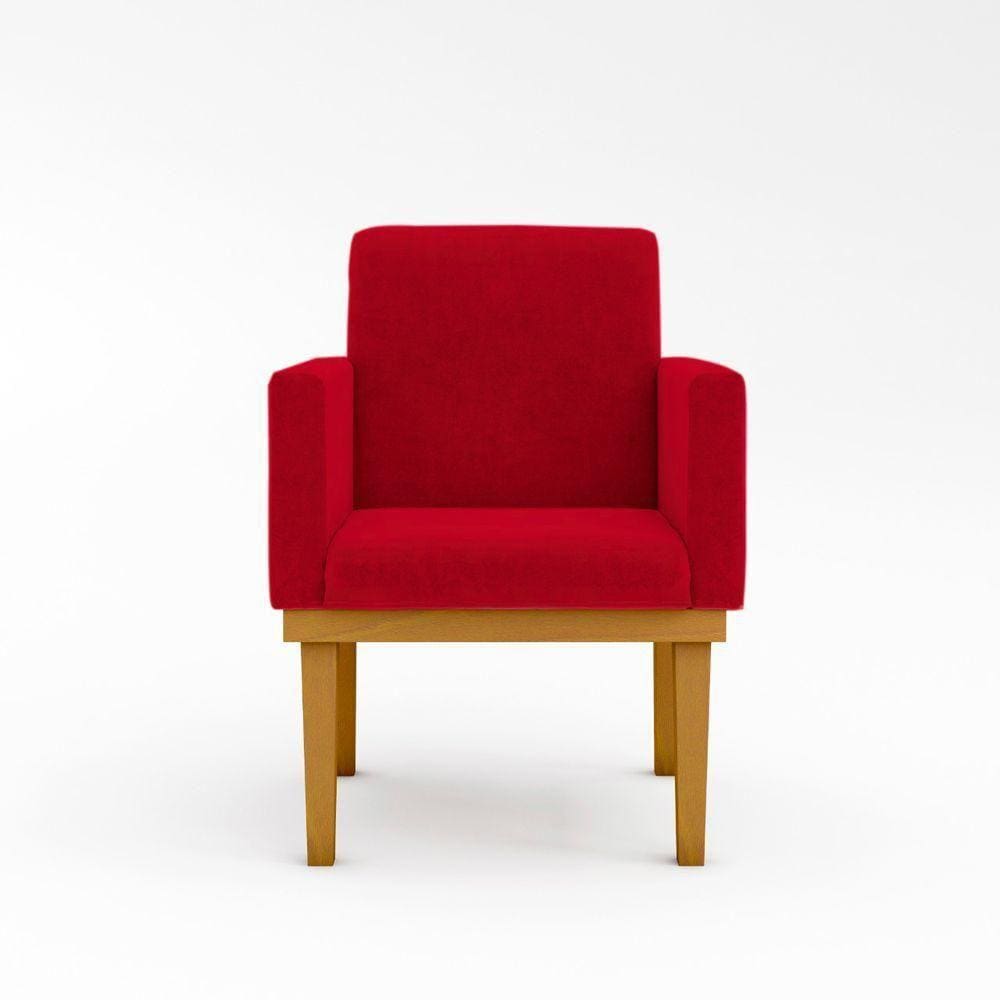 Cadeira Recepção Reforçada Poltrona Escritório vermelho