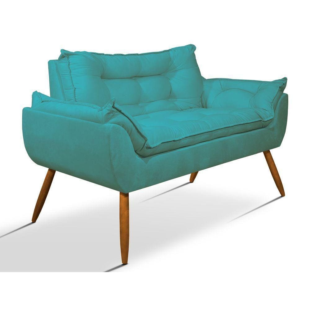 Poltrona Luxo Namoradeira Opala Sala Quarto azul Turquesa