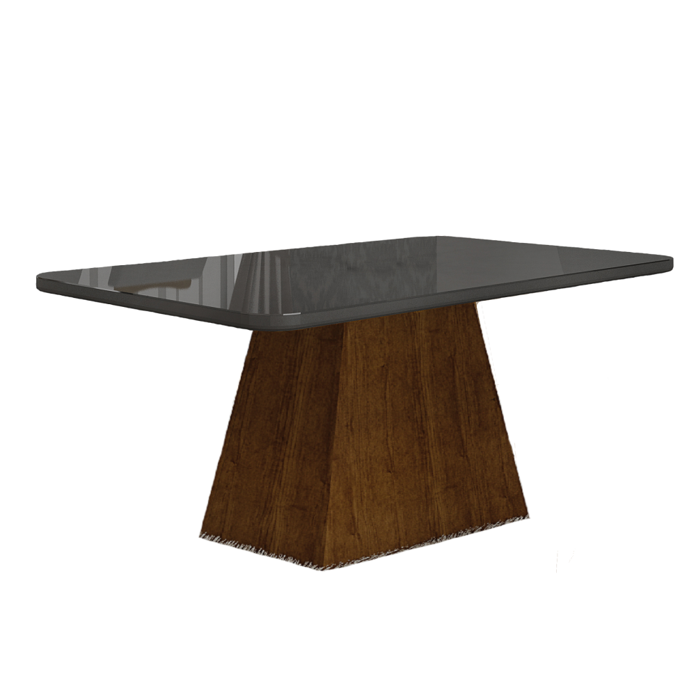 Mesa de Jantar Slim Retangular Tampo MDF/Vidro 120cm Pampulha New Moveis Leifer